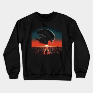 Extraterrestrial Sunset: A Nostalgic Ode to Ridley's Alien Crewneck Sweatshirt